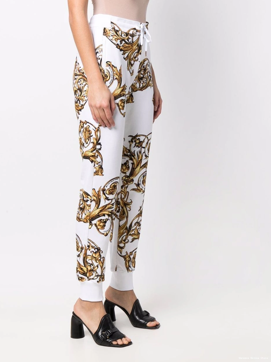 Affordable Versace Jeans pants track Couture baroque-pattern Women 0816